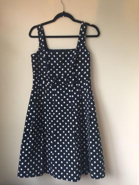 Black and white polka dot dress