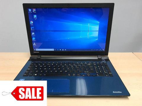 SALE Toshiba Satellite L50 15 inch Laptop Intel Quad 2.4GHz 4GB 500GB DVD HDMI Windows 10 Blue