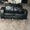 3 and 2 black leather sofa 