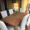 Solid Oak extending table and 6 chairs 