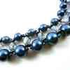Hand-stitched Faux Pearl Necklace (Blue) 