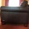 LEATHER COUCH - DARK BROWN IN GOOD CONDITION 