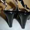 Ladies Faith Black Patient Court High Heel Sling Back Shoes Size 38 (UK5) 