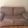 2 seater brown suede couches  