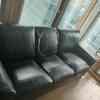 Black Leather couch - 3 seater good condition  