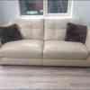 Natuzzi Cream Leather Couch 