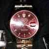 Mens Gold Bubble Date Watch 