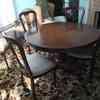 Round Mahogany 4ft table and 4 chairs 