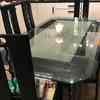 Glass table and 6 chairs 