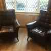 Real Leather couch and chairs mint condition 