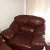 Leather sofa and chairs 