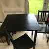 Extendable dining table and 2 chairs 
