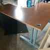Executive 1800 mm cherry corner desk with matching desk high pedestal  